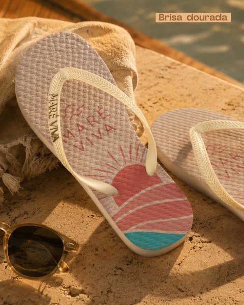 Chinelo Brisa Dourada — foto real do produto
